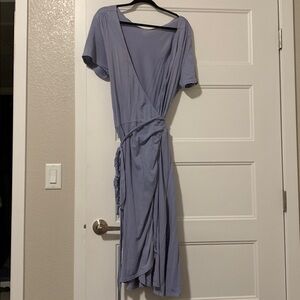 Pact organic lavender wrap dress